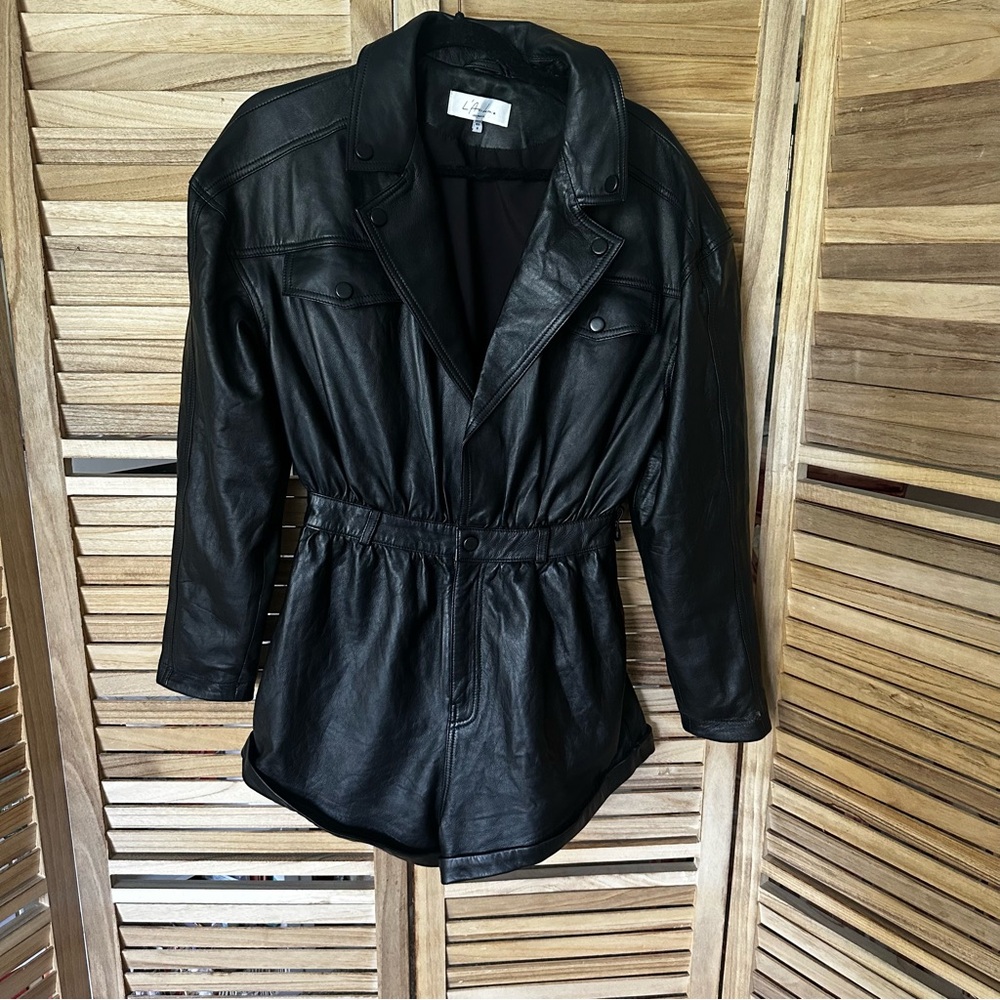 L’Academie Leather nova romper in black size M - Picture 3 of 7